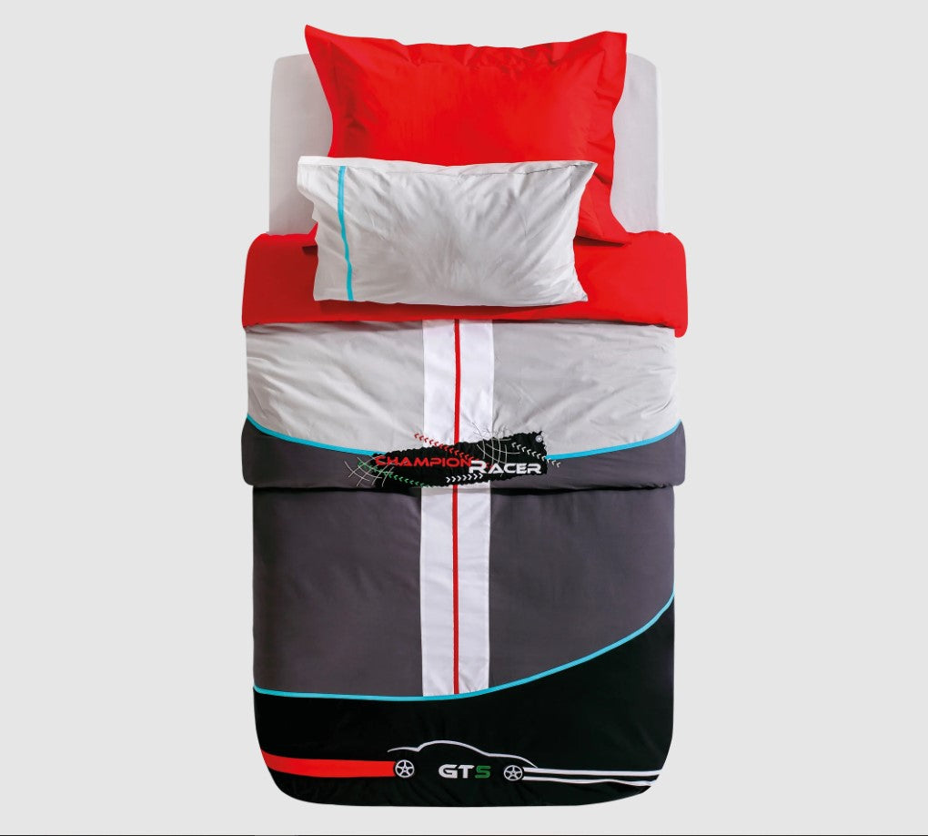 Set Copripiumino Auto Da Corsa GTS, 100% Cotone