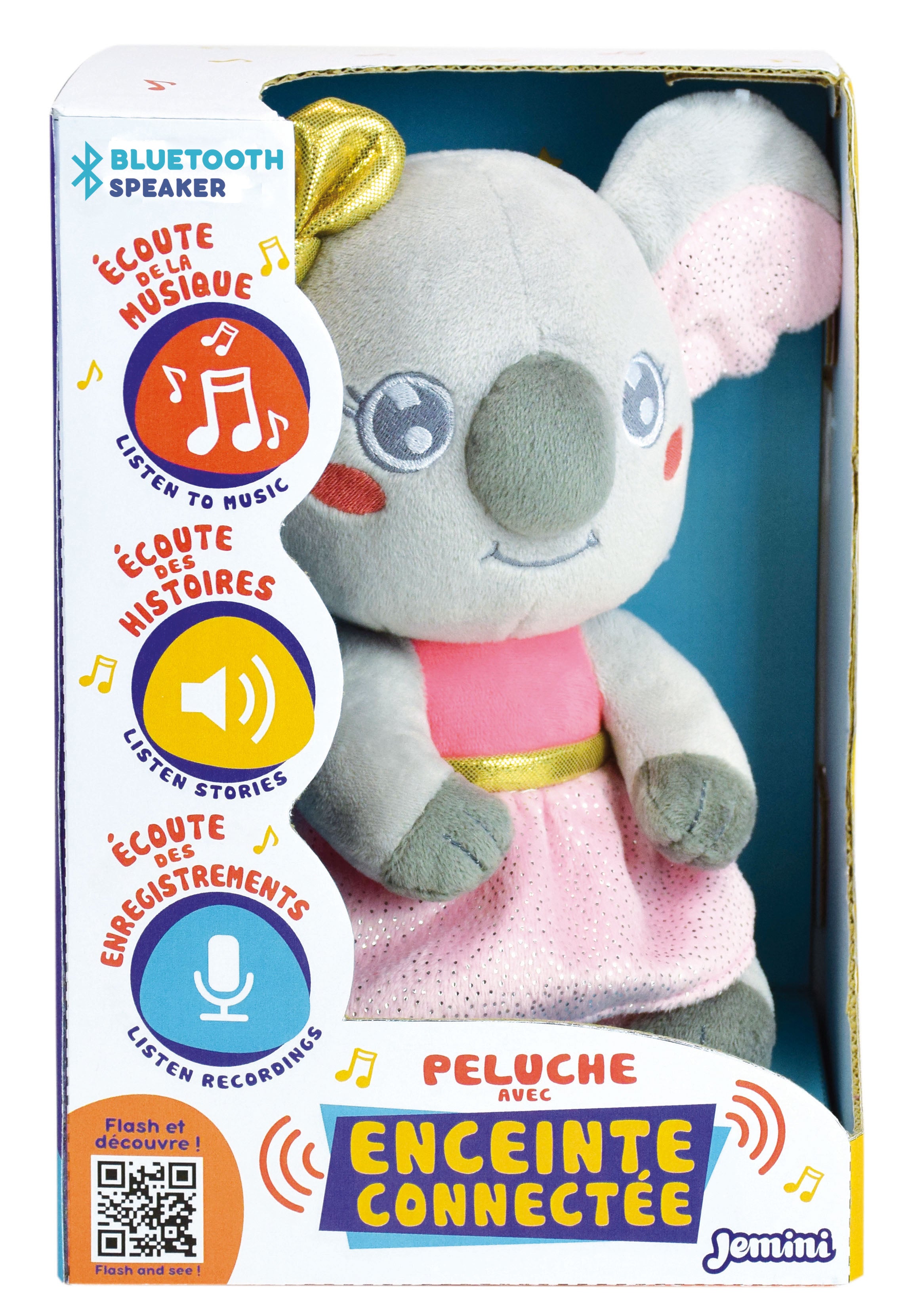 ##KLA023990  PELUCHE KOALA LUCI E SUONI CON REGISTRATORE VOCALE BLUETOOTH 21 CM