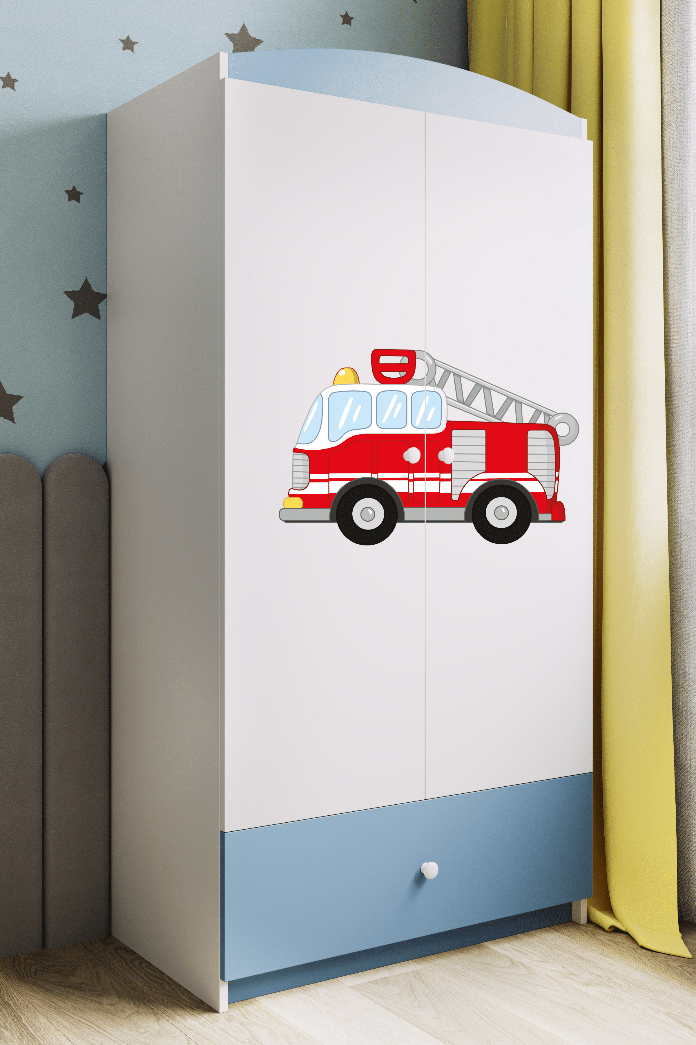 KO1ARM Armadio bambino"pompiere" in legno 176x90x52