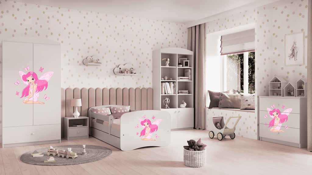 Cameretta Completa Bambina Fairies in Legno 7 Pezzi con Materasso Omaggio | Letto 160x80 o 180x80cm | Top2Trade | KO3cameretta