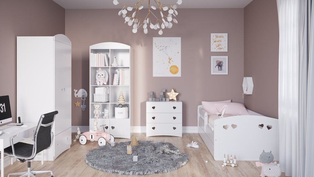 Cameretta Completa Bambina JULIA in Legno 7 Pezzi con Materasso Omaggio | Letto 160x80 o 180x80cm | Top2Trade | KO4Jcameretta