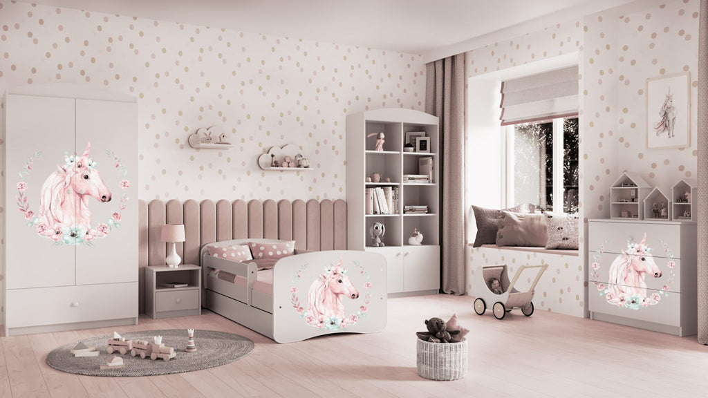 Cameretta Completa Bambini BabyDreams Teddy Heart in Legno 7 Pezzi con Materasso Omaggio | Letto 160x80 o 180x80cm | Top2Trade | KO500CAMTEDDYHEART