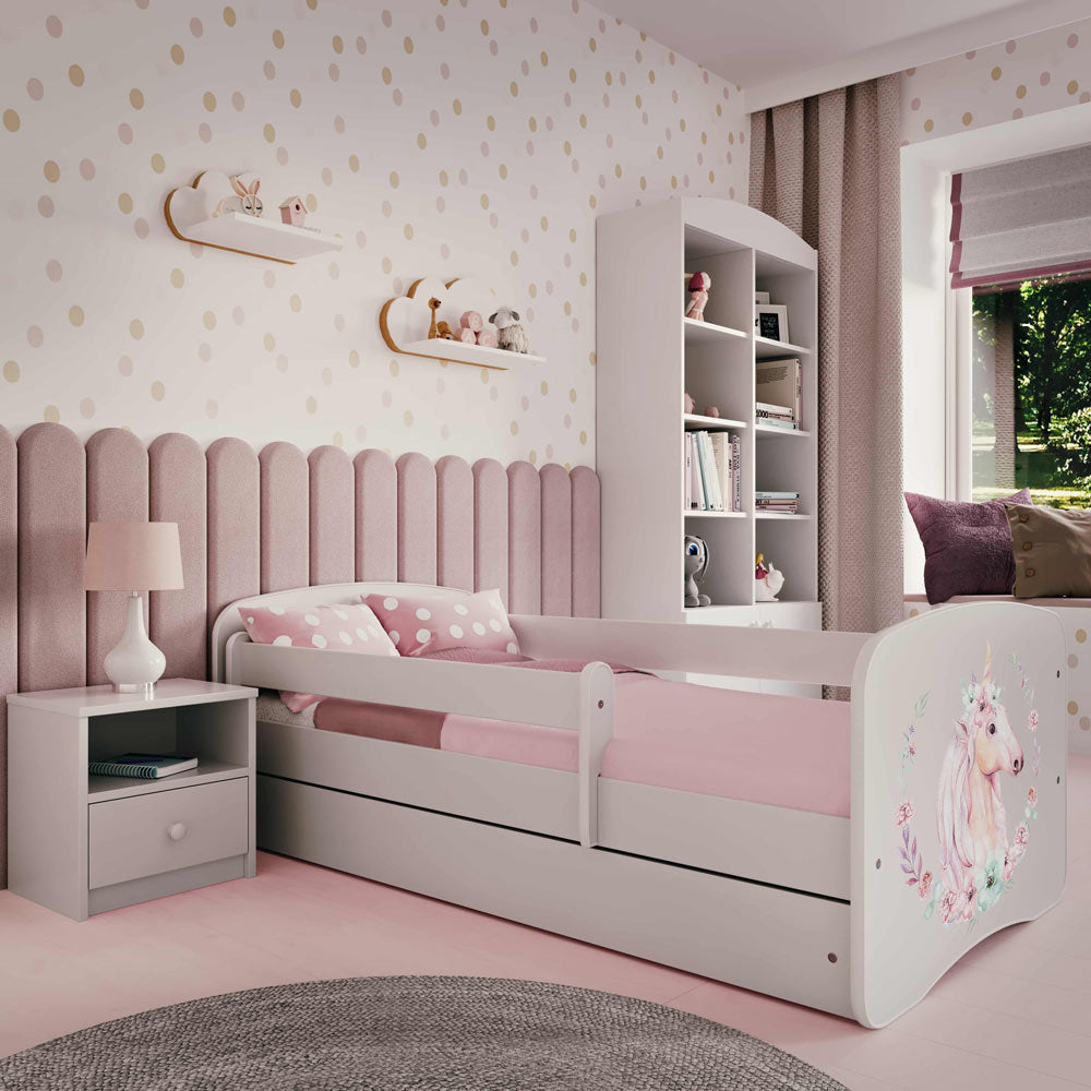 KO500HORSE Letto per bambini Horse fantasy in legno con cassettone materasso incluso
