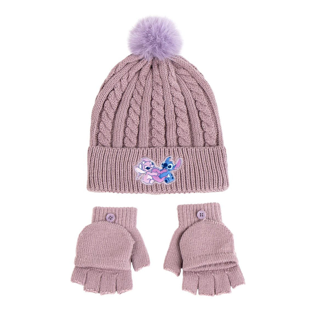 Set Invernale Stitch 2 Pezzi: Cappello e Moffole Taglia Unica