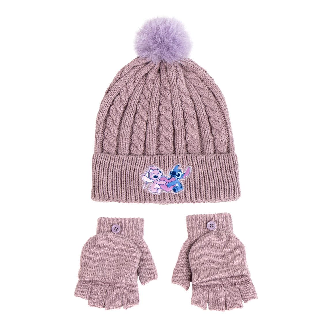 Lilo stitch set 2 pezzi cappello guanti moffole