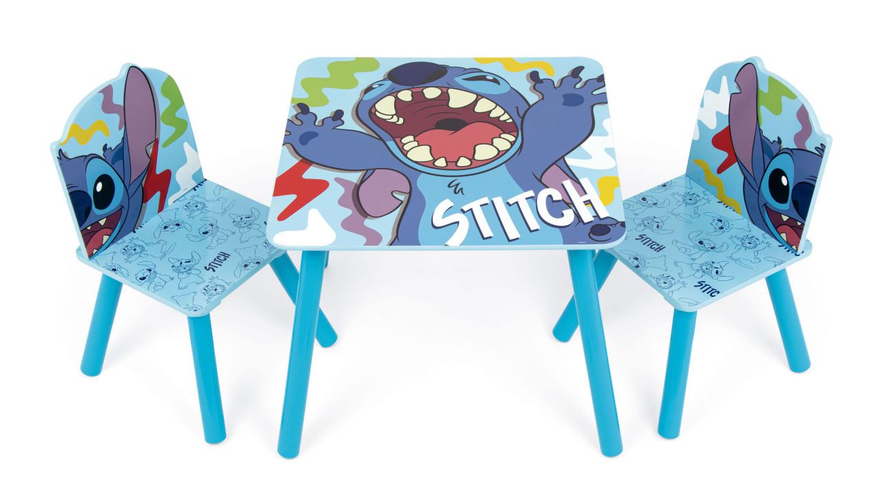 Lilo stitch tavolo con 2 sedie in legno