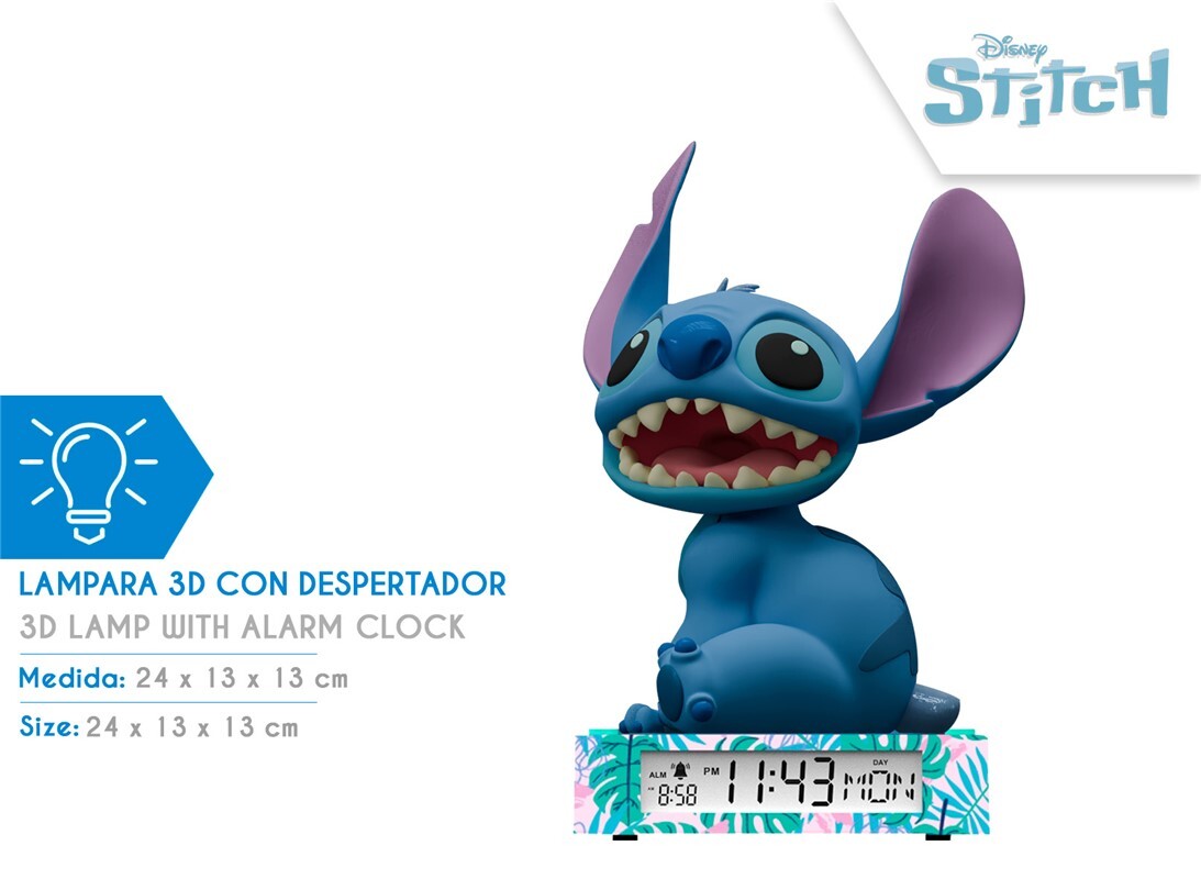 Lilo stitch Sveglia digitale con datario Stitch e luce notturna 3D