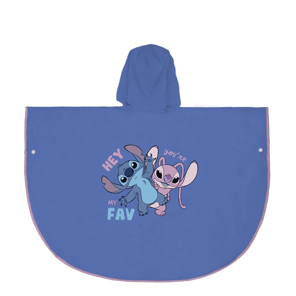 Lilo stitch poncho mantelina unisex antipioggia Taglie3/4 e 5/6