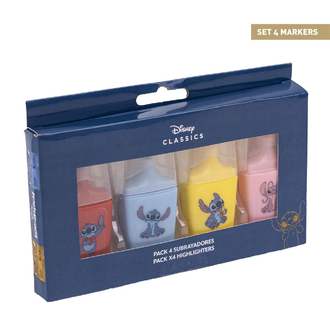 Lilo stitch pack di 4 evidenziatori in scatola regalo