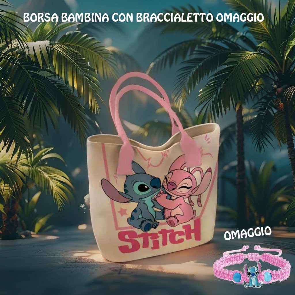Lilo e stitch disney borsetta 29 cm + regalo braccialetto