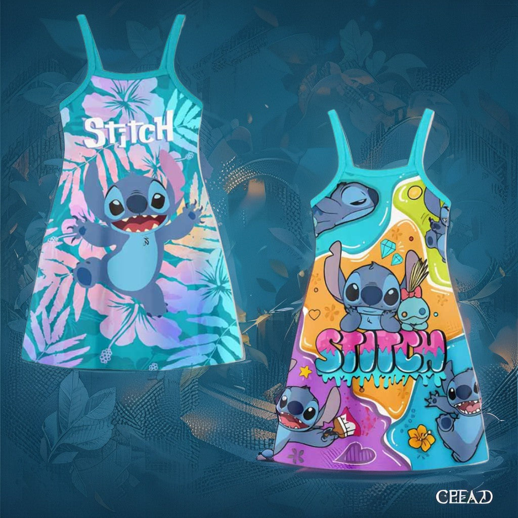 Lilo e stitch disney vestito bambina set da 2 pezzi 5/6 anni