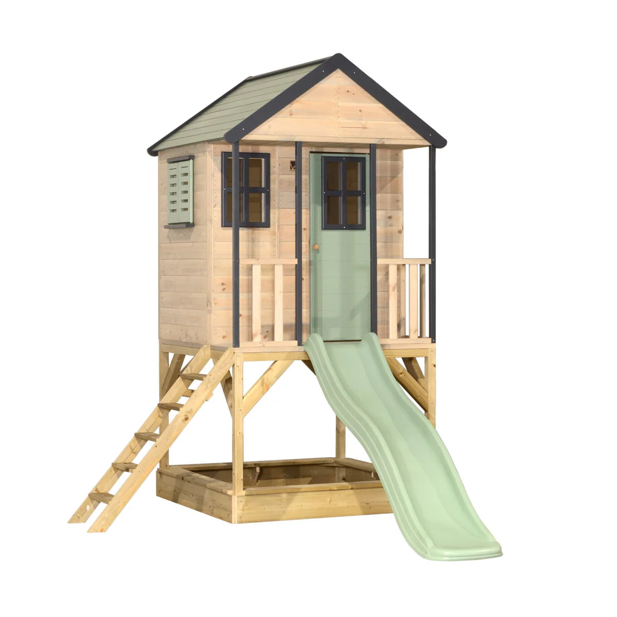 Casetta in legno da Giardino Modulare Summer Adventure House certificata con scivolo e scaletta