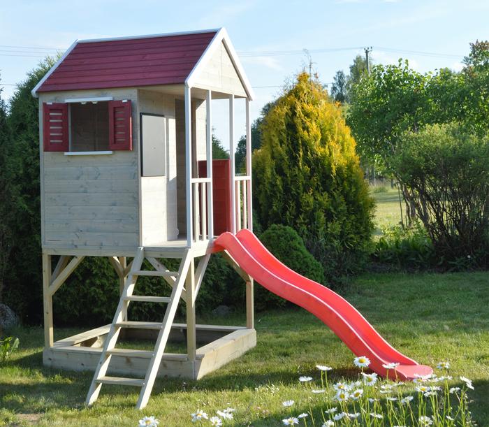 Casetta in Legno M7 Summer Adventure House con Scivolo e Scaletta - Rialzata su Palafitte