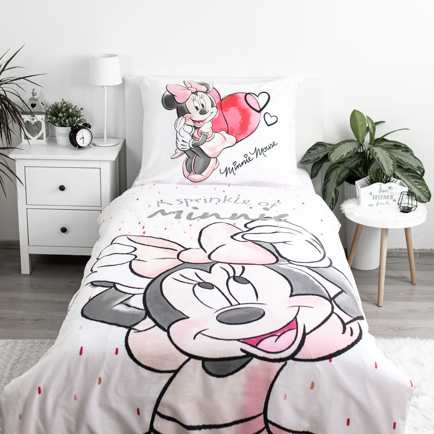 Minnie Disney Set Letto Singolo Copripiumino Federa 100% cotone disney minnie topolina