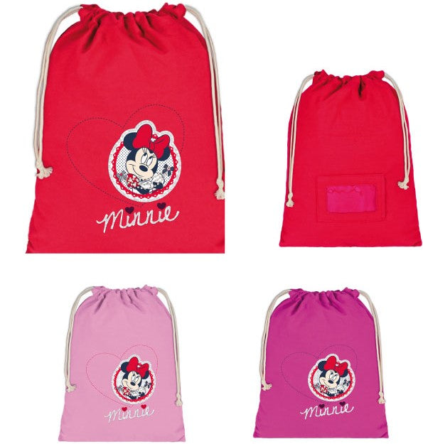##MN2104-611 SACCHETTA MINNIE 22 cm con patch ricamata