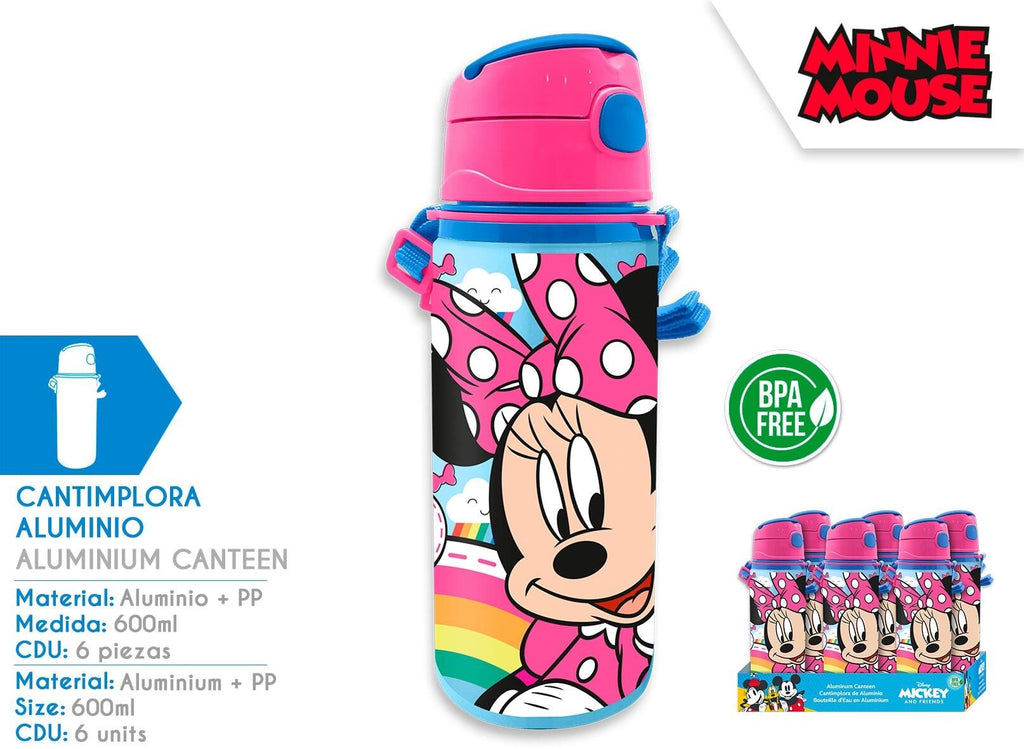 Borraccia Minnie Alluminio 600 ml con Cannuccia – MN30015