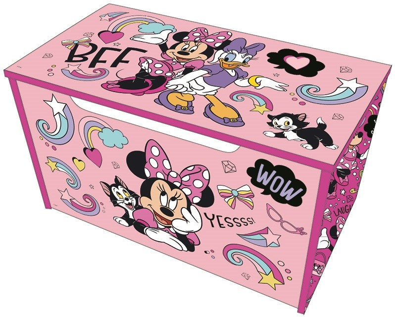 Minnie disney Toybox portagiochi friends in legno 55.5x29.5x30cm