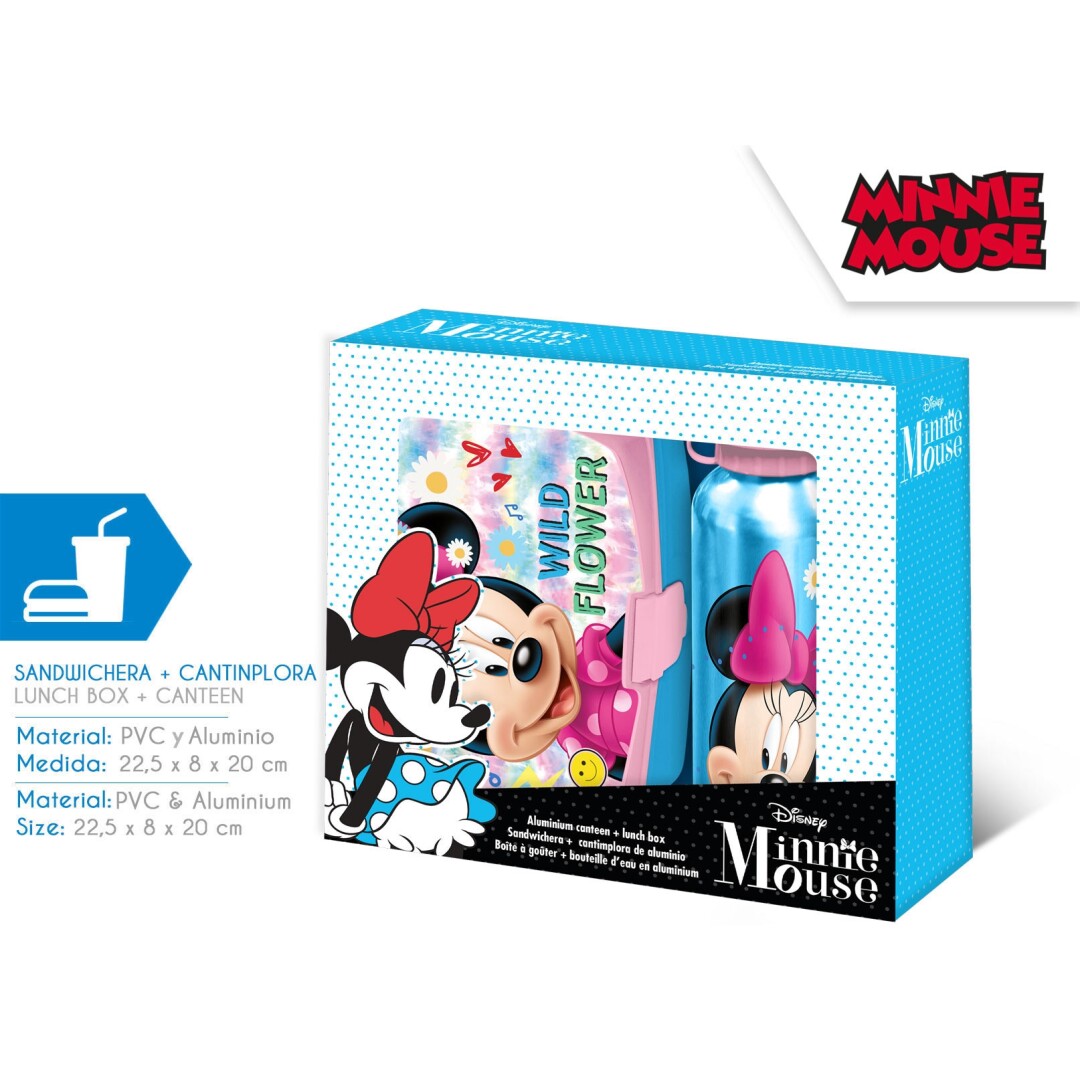 MN50001 Portamerende Minnie 23x20x8 cm con borraccia da 500ml