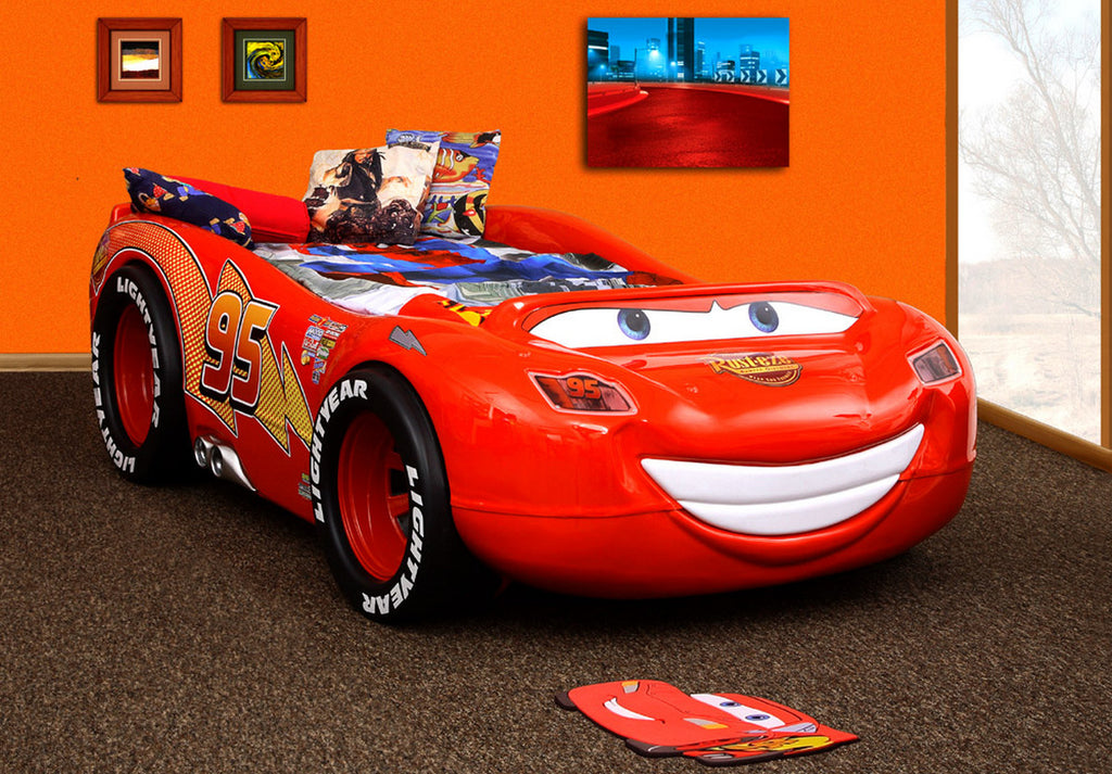 Letto Bambino Deluxe Cars Lightning McQueen in ABS con Luci LED - Materasso Incluso 180x90cm | CARSABS