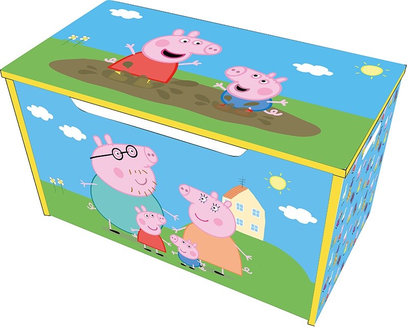 Peppa pig Toybox portagiochi friends in legno 55.5x29.5x30cm