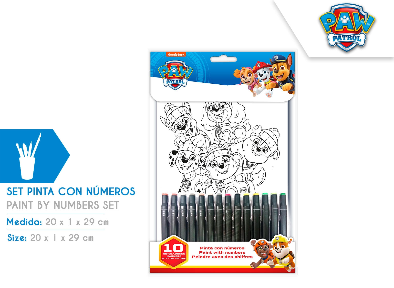 PW19900 Paw patrol set da colorare con Pennarelli