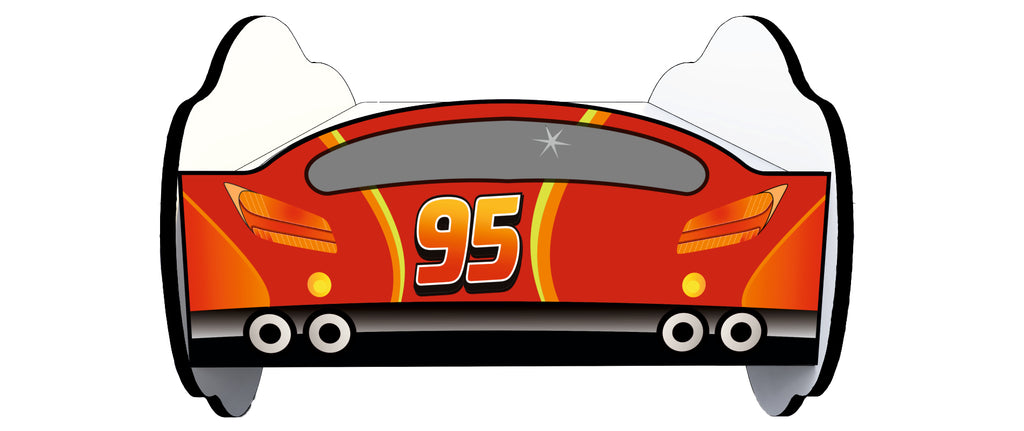 Letto Bambini Cars 180x80 con Luci LED e Materasso - Lettino a Forma di Macchina