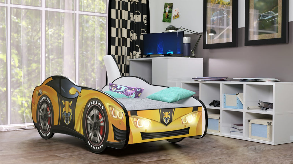 Letto Macchina Robot Transformer 160x80 con Luci LED e Materasso - Cod. TPTRANGLLED160