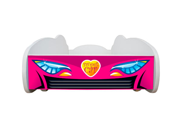 Letto Bambini 160x80 Macchina Love Rosa con Luci LED Materasso e Doghe Inclusi
