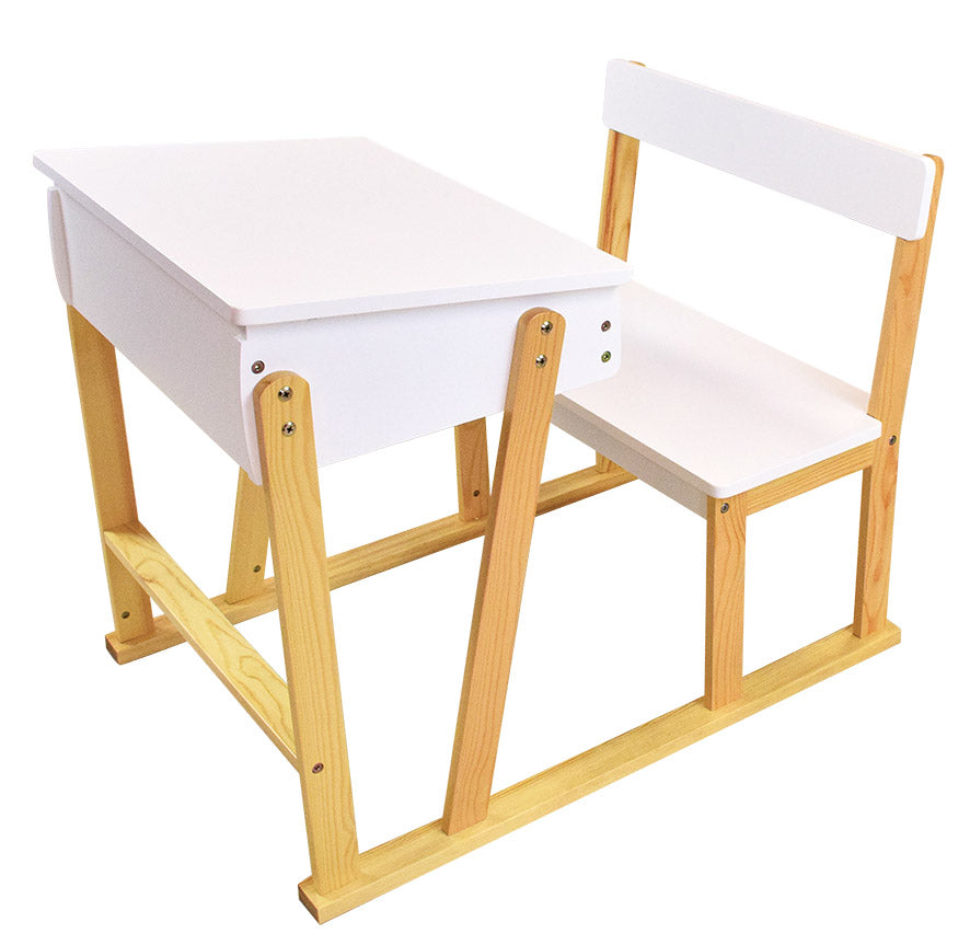 Fun House SCANDIWOOD Scrivania H.64,5 x L.58 x P.79 cm, in legno per bambini, MDF, bianco