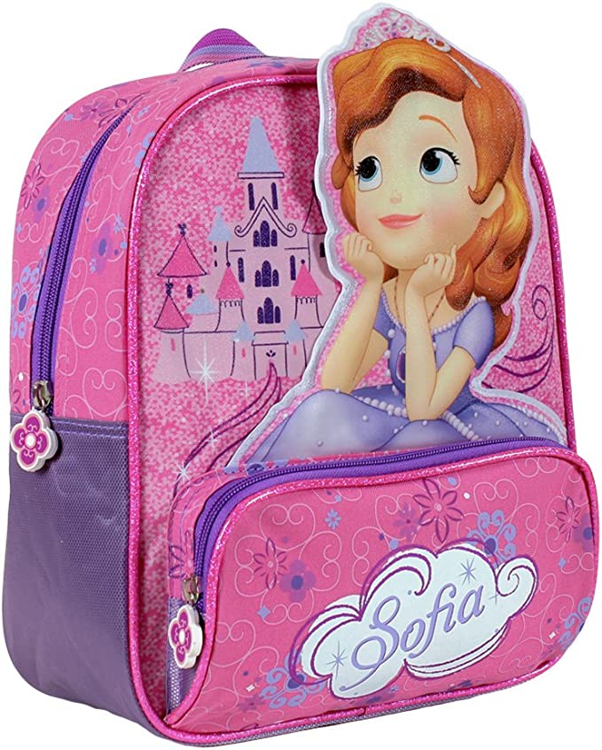 Zaino Bambina Sofia la Principessa Glitter 3D 27cm Scuola | Prodotto Ufficiale Disney | Top2Trade | SF211179
