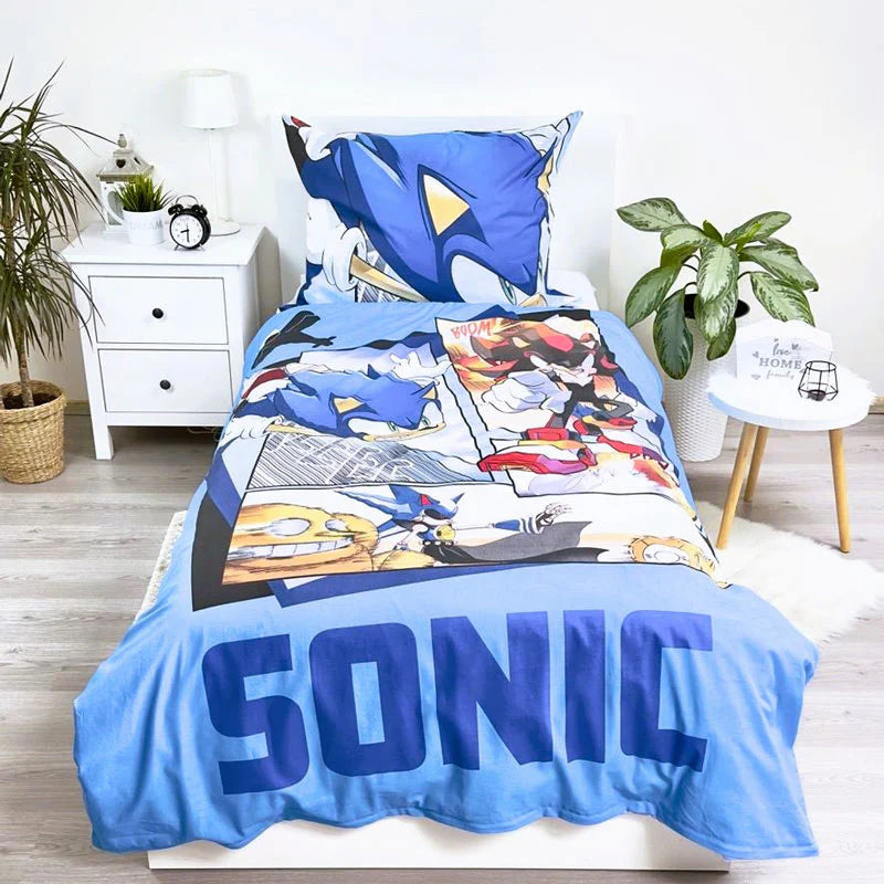 Sonic Set Letto Singolo Copripiumino Federa 100% cotone
