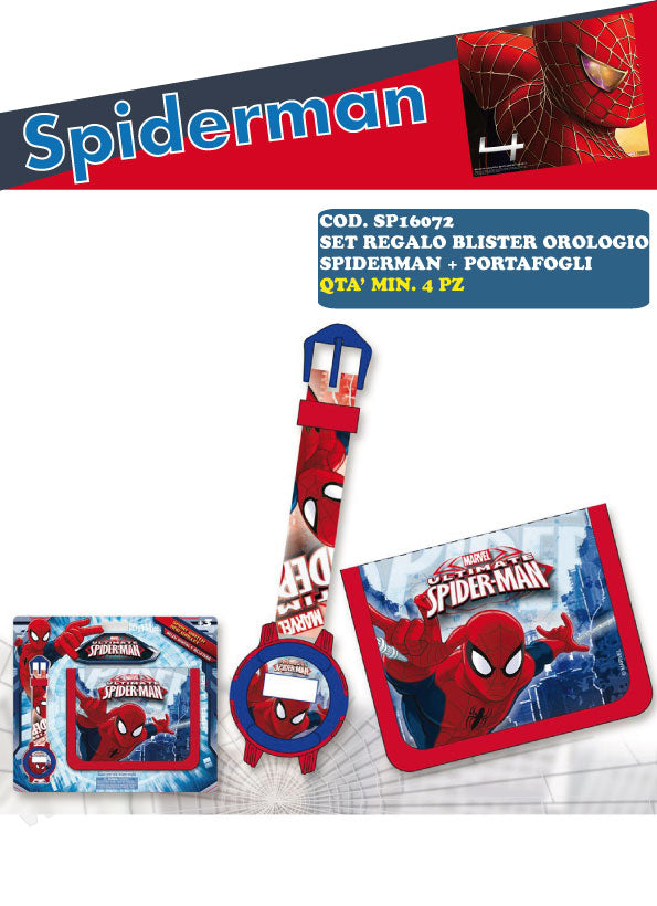 SP16072 SET REGALO PORTAFOGLI-OROLOGIO SPIDERMAN
