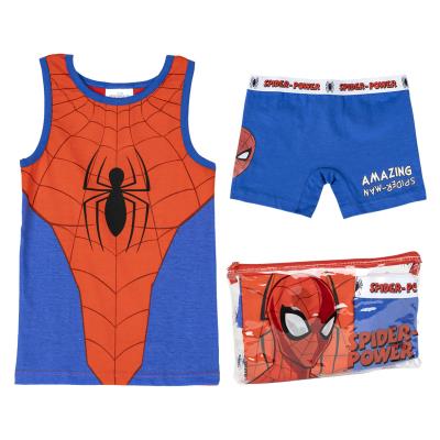 Spiderman set intimo corto deluxe da 2 a 6 anni Con borsetta trasparente da viaggio