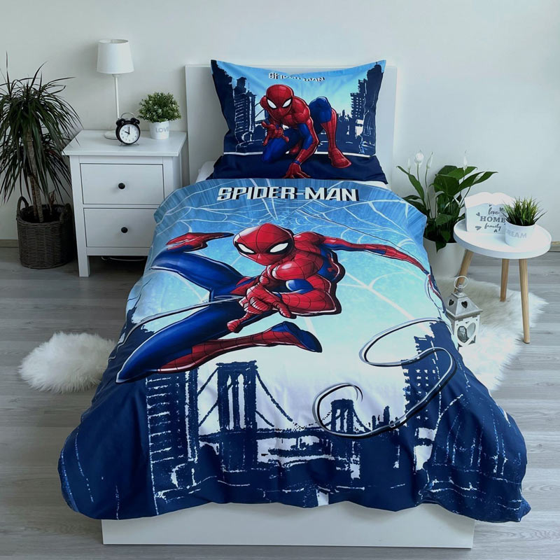 Spiderman marvel Set Letto Singolo Copripiumino Federa 100% cotone Spiderman marvel