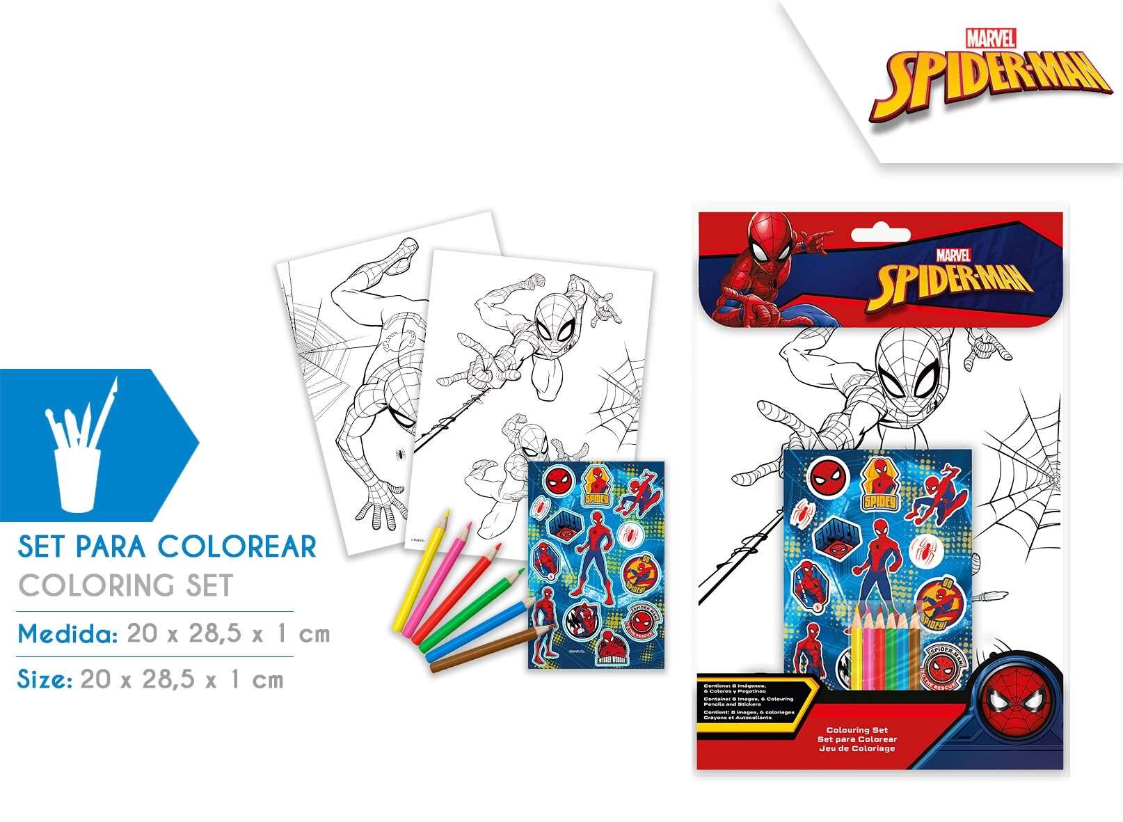 SP50019 Spiderman set da colorare con sticker e matite colorate