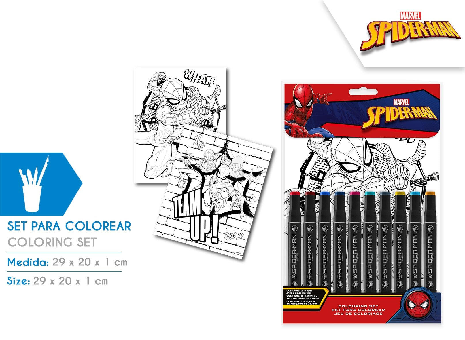 Spiderman set da colorare