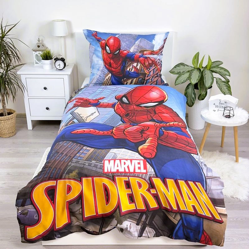 Spiderman marvel Set Letto Singolo Copripiumino Federa 100% cotone Spiderman marvel