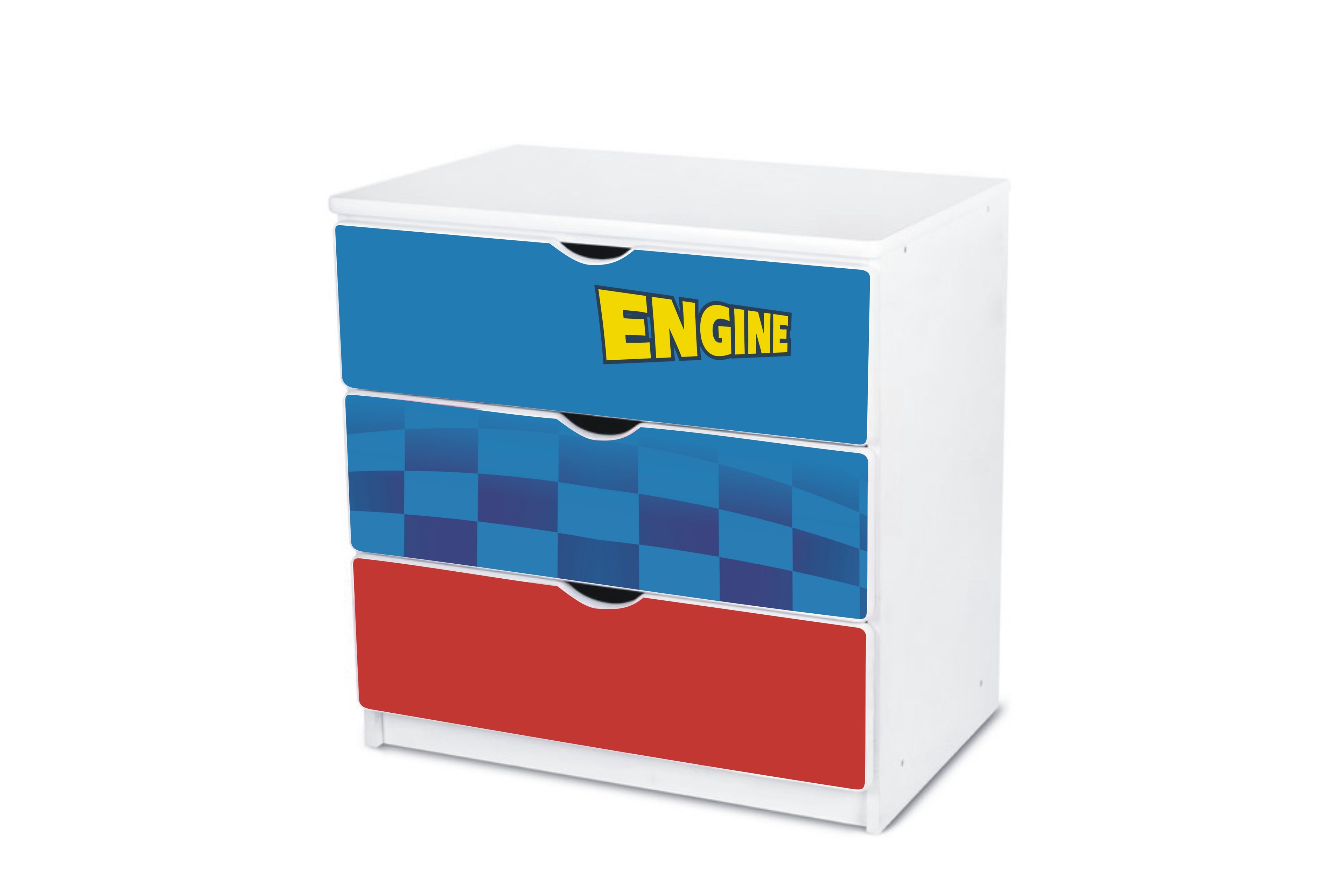 SUPC07MOB CASSETTIERA MACCHINA DA CORSA SUPER CARS IN LEGNO 81X81X51