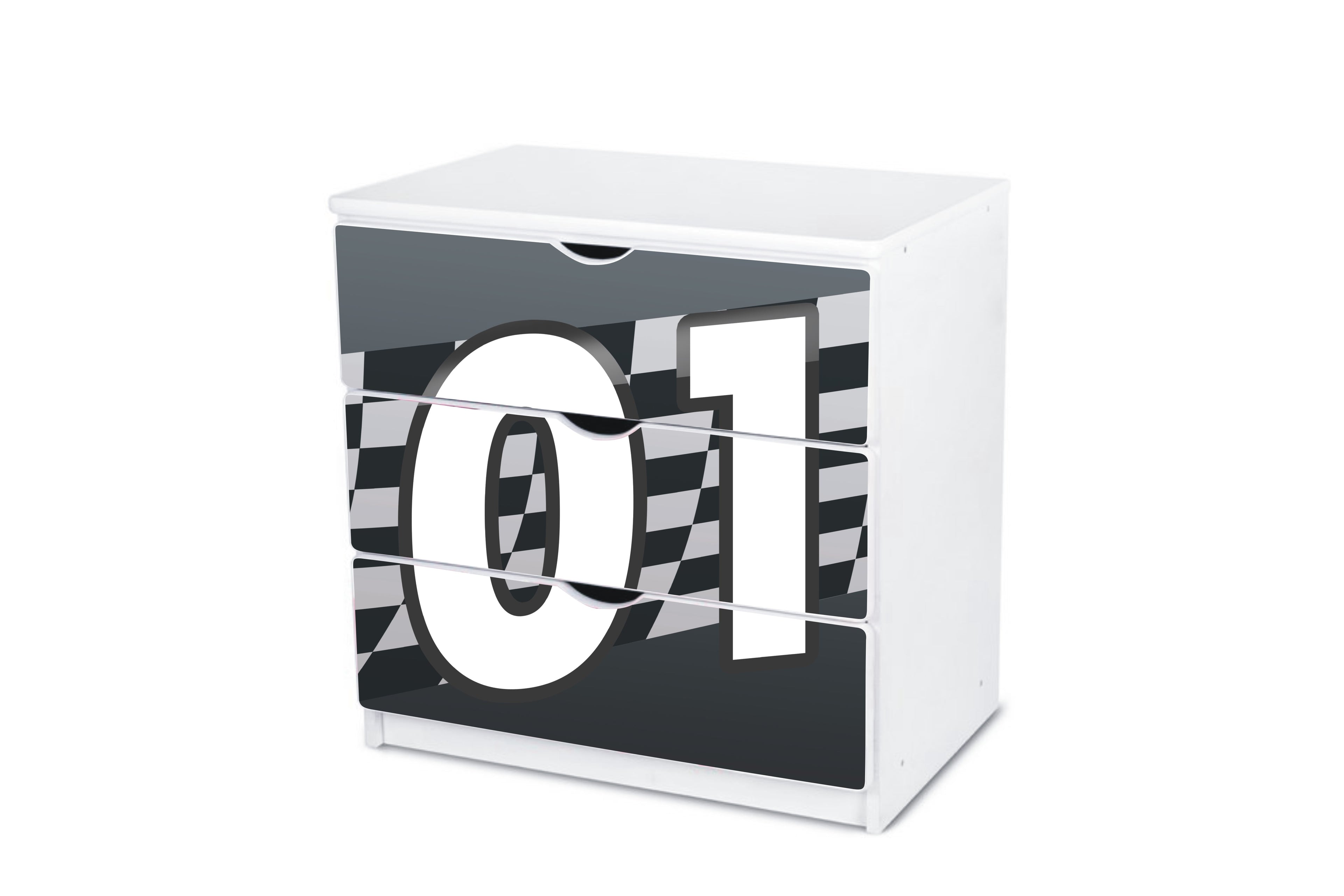 SUPC12MOB CASSETTIERA MACCHINA DA CORSA SUPER CARS IN LEGNO 81X81X51