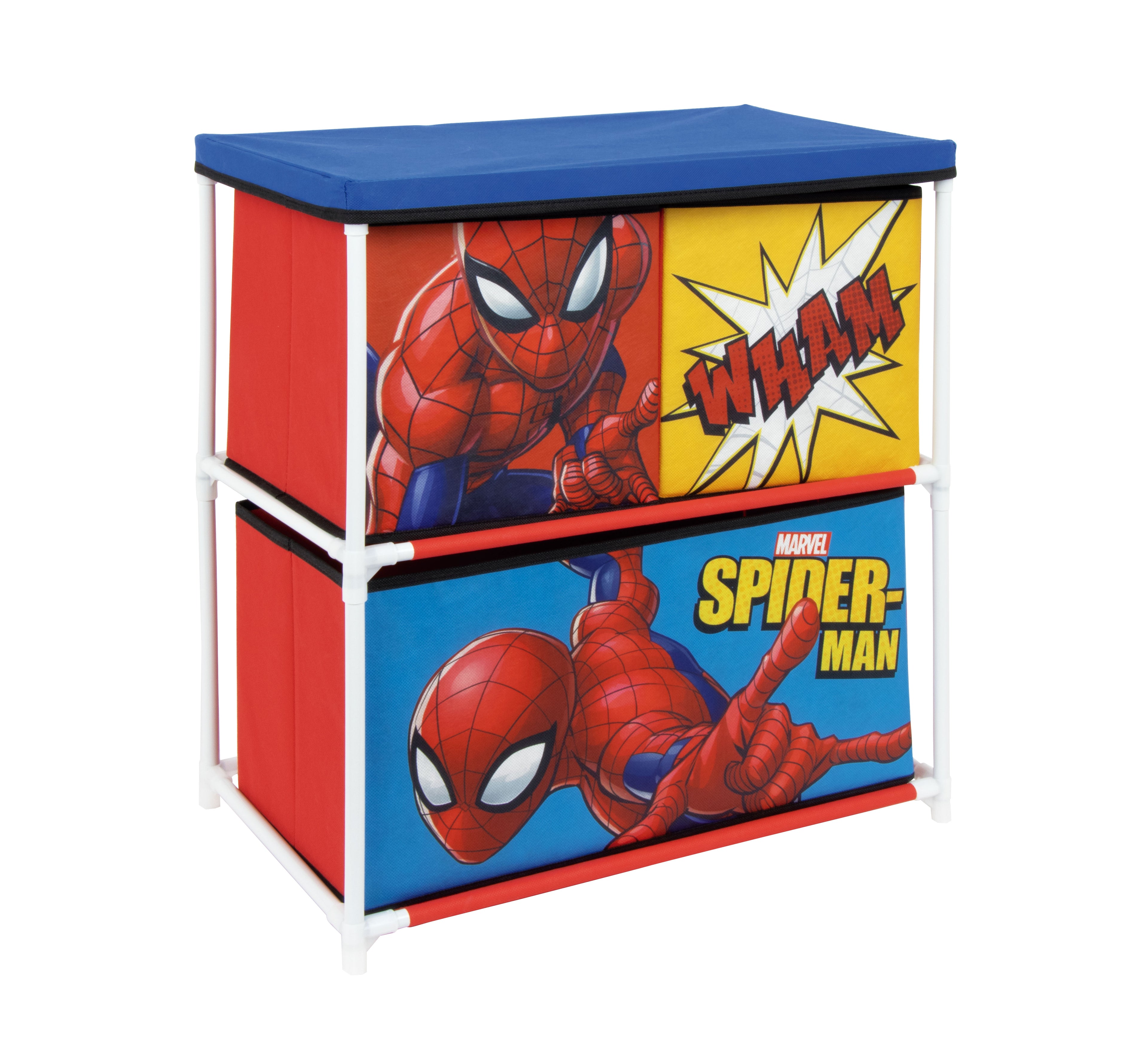Sp15225 MOBILE PORTAGIOCHI SPIDERMAN  CON 3 CONTENITORI TESSILI DI 53X30X60