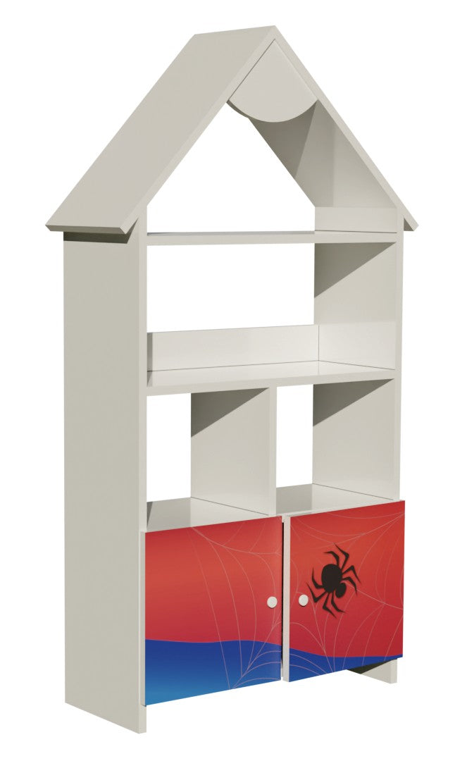 TPCAMSPID Cameretta completa Spider-hero 5 pezzi | Letto 160x80cm + Baule + Libreria + Mensola + Scrivania