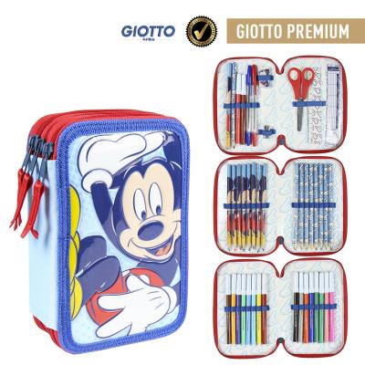 ASTUCCIO 3 ZIP PIENI TOPOLINO DELUXE QUALITA' OTTIMA CON COLORI GIOTTO