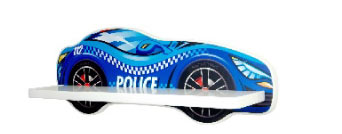 TP1MENS Mensola a forma di macchina della polizia in legno 65,5 x 24,5 x 13,5 cm