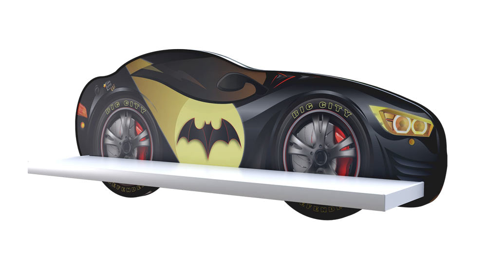 TPBATMENS Mensola a forma di macchina Super eroi in legno 65,5 x 24,5 x 13,5 cm