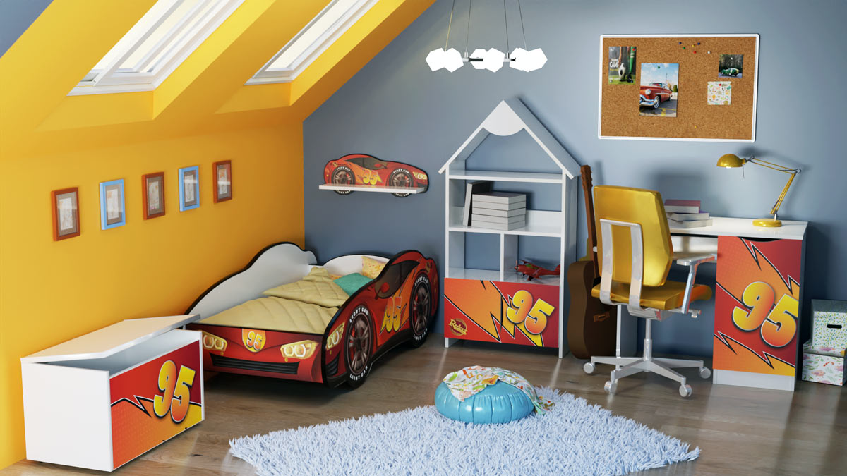 TPCAM95 Cameretta completa cars hero composta da 5 articoli
? Letto 160x80cm con luci led e materassino omaggio
? Baule portagiochi toybox con rotelle 71x46x40 cm
? Mobiletto libreria a forma di casetta con 2 cassetti 139 x 63 cm circa
? Mensola 66x14x25
