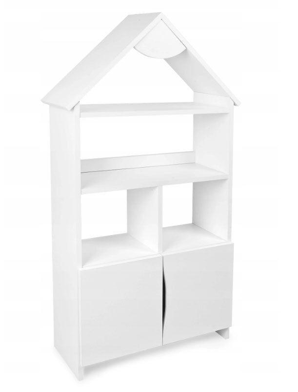 TPCAS2 Mobiletto libreria a forma di casetta con scomparti, cubi , mensole e 2 cassetti 139 x 63 cm circa