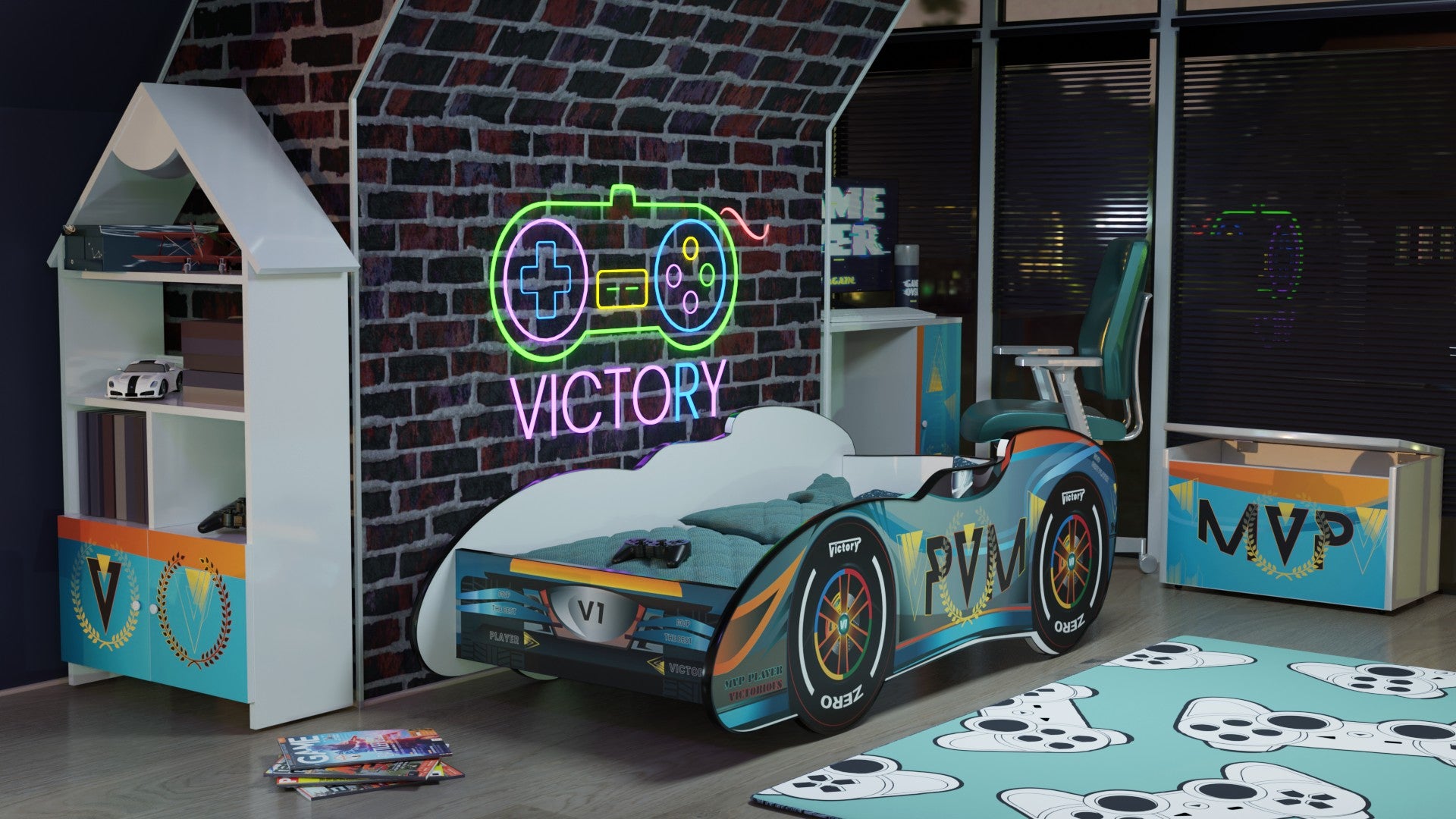 Letto 160x80 a forma di macchina F1 Victory MVP