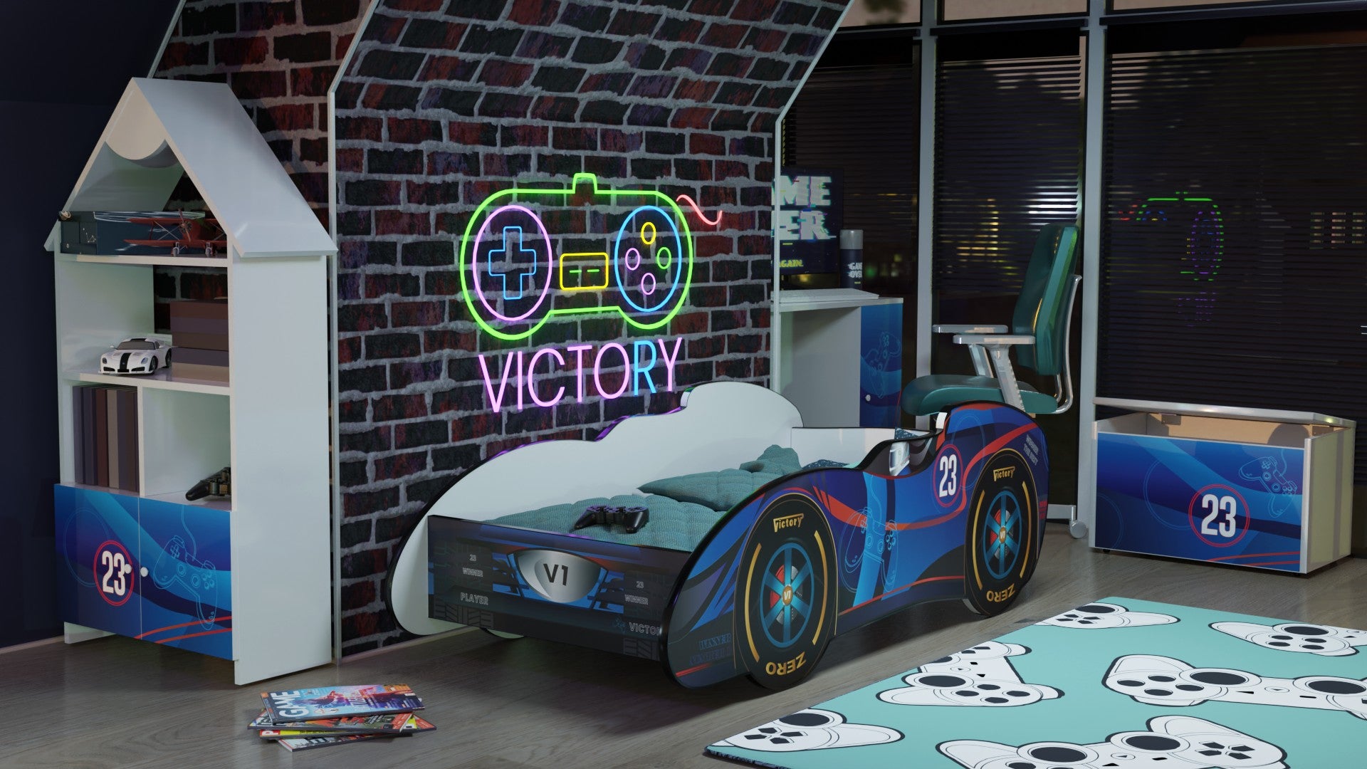 Letto 160x80 a forma di macchina F1 Victory Winner