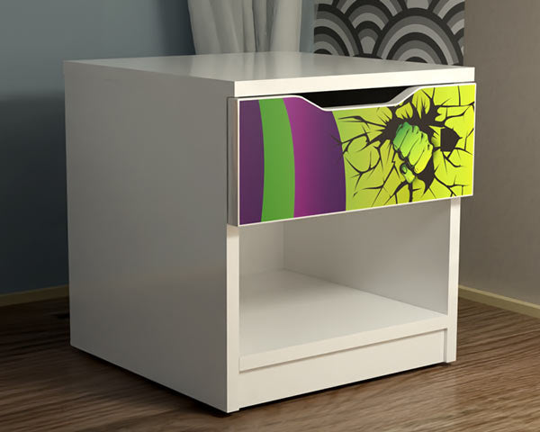 TPHULCOM Comodino "Super eroi" deluxe in legno  40 x 38 x 42