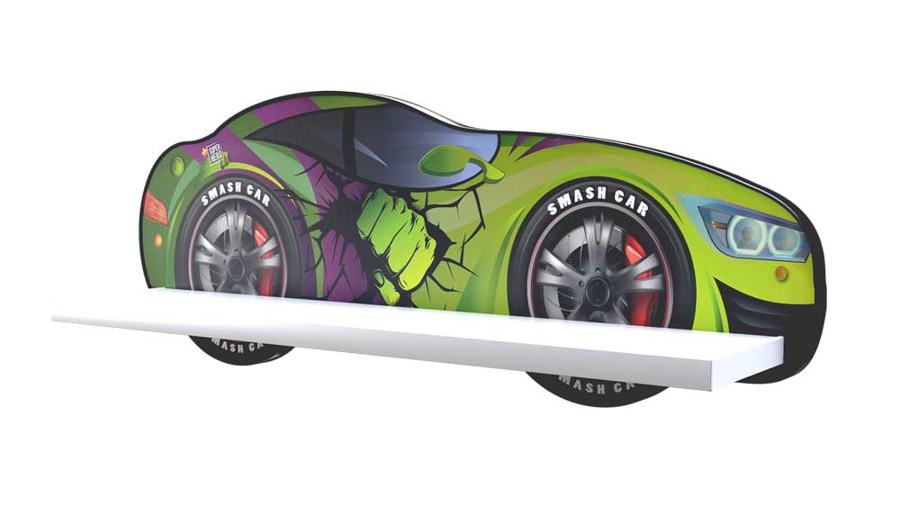 TPHULKMENS Mensola a forma di macchina Super eroi in legno 65,5 x 24,5 x 13,5 cm